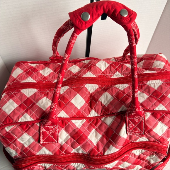 Pioneer Woman Red Gingham Quilted Weekender Travel Bag - Picture 4 of 8